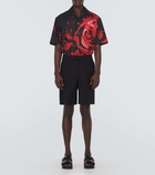 Alexander McQueen Floral cotton poplin bowling shirt