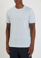 Boss Thompson Waffle Cotton T-shirt Blue