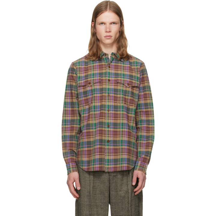 Photo: Polo Ralph Lauren Green & Brown Bleeding Madras Sport Shirt