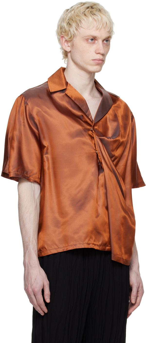 Bianca Saunders Orange Gathered Shirt