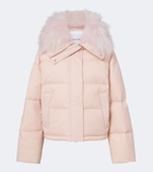 Yves Salomon Doudoune shearling-trimmed down jacket