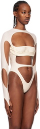 Mugler White Cutout Bodysuit
