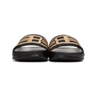 Baja East Black and Gold Fila Edition Drifter Slides