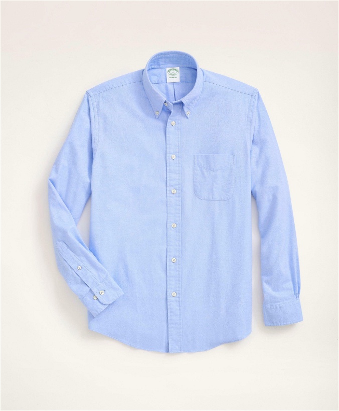 Photo: Brooks Brothers Men's Milano Slim-Fit Portuguese Flannel Shirt | Light Blue