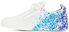 Giuseppe Zanotti White & Blue Frankie Sneakers