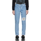 Enfants Riches Deprimes Blue Logo Patch Jeans