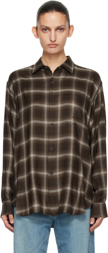 Photo: ssstein Brown Check Oversized LS Shirt