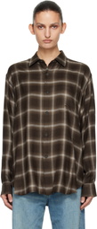 ssstein Brown Check Oversized LS Shirt