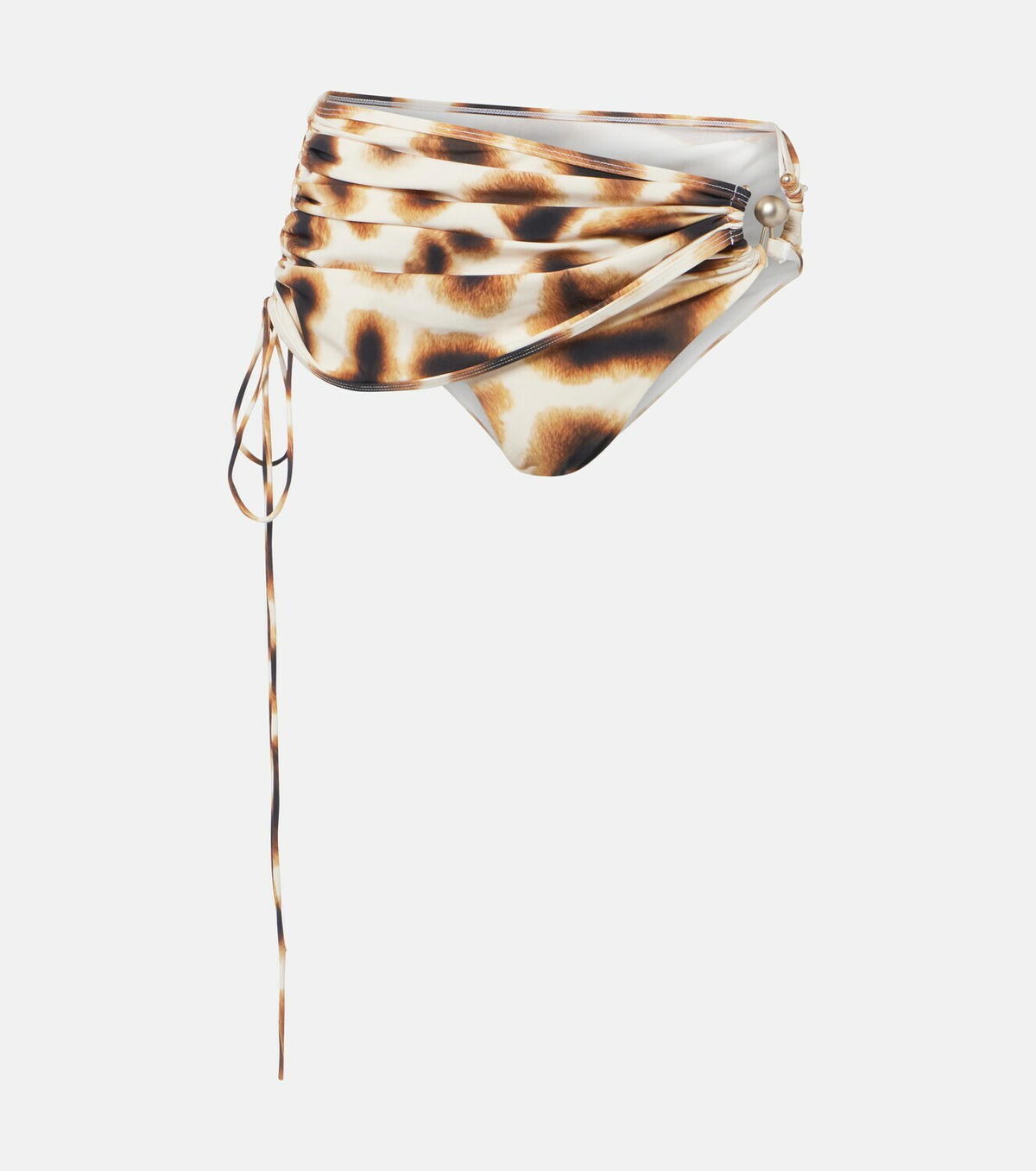 Christopher Esber Orbit ruched animal-print bikini bottoms
