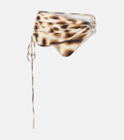 Christopher Esber Orbit ruched animal-print bikini bottoms