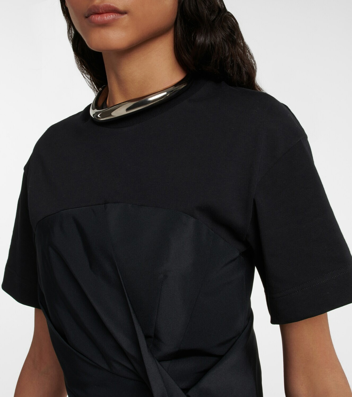 Tシャツ・カットソー Alexander Mcqueen Cropped Shirt Alexander McQueen Women's Cropped Corset T-Shirt in Optical