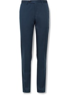 CANALI - Kei Slim-Fit Tapered Cotton-Blend Twill Suit Trousers - Blue
