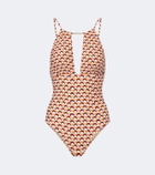 Melissa Odabash Surfside cutout printed swimsuit