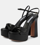 Aquazzura Twist Plateau 120 leather platform sandals