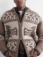 FrizmWORKS - Thunderbird Wool-Blend Jacquard Zip-Up Sweater - Brown