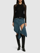 Y/PROJECT Denim Asymmetric Mini Skirt