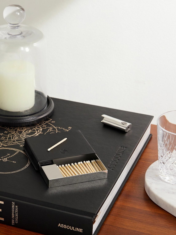 Photo: Dunhill - Leather and Silver-Tone Ashtray and Case
