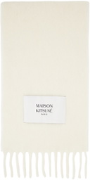 Maison Kitsuné Off-White Fringed Scarf