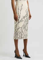 Alexander Mcqueen Thorn Branches Knitted Midi Skirt Multi Print