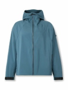 DISTRICT VISION - Logo-Appliquéd Shell Hooded Jacket - Blue