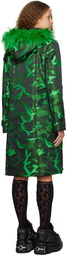 Anna Sui Green Camouflage Coat