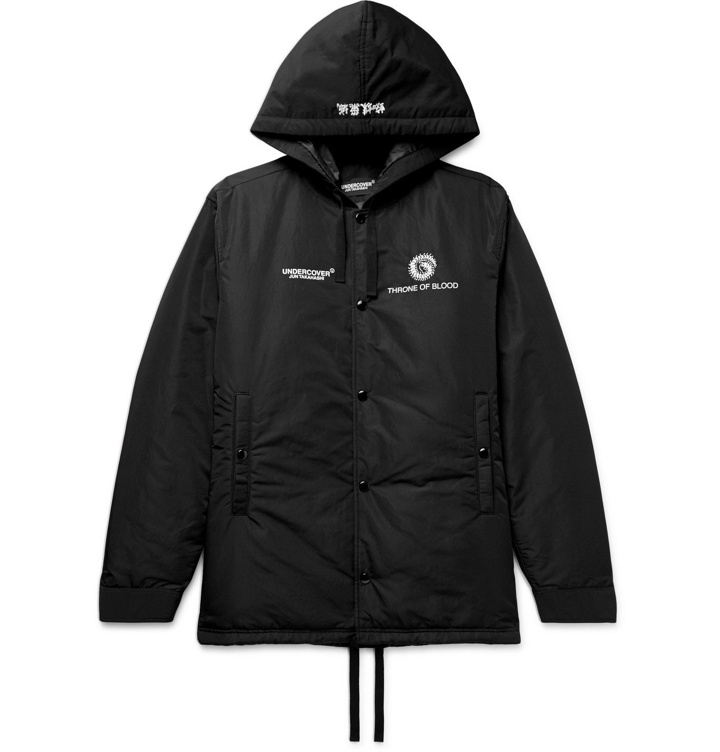 Photo: Undercover - Embroidered Printed Padded Shell Hooded Jacket - Black