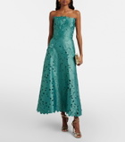Costarellos Vella guipure lace maxi dress