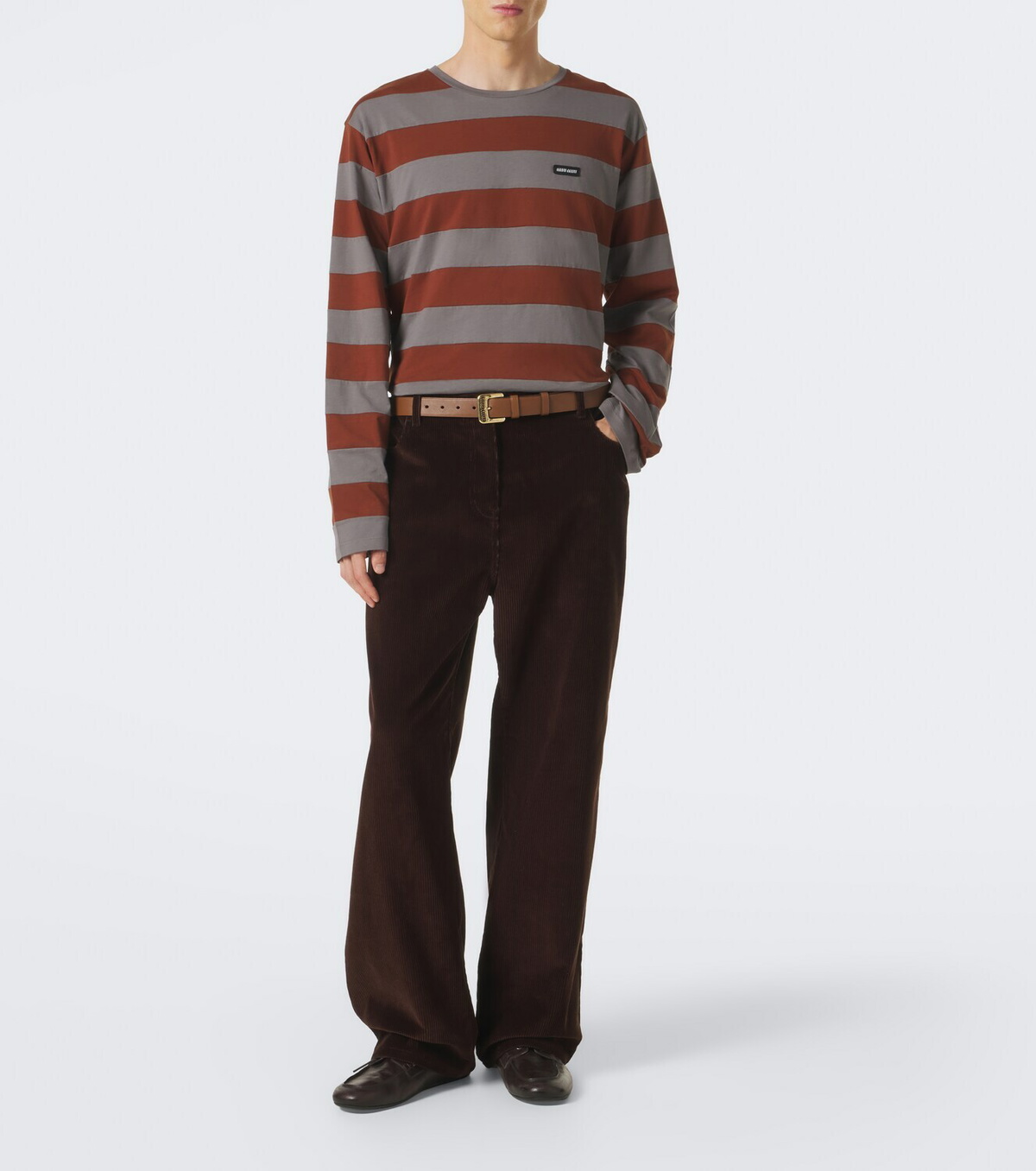 Miu Miu Striped cotton jersey T-shirt