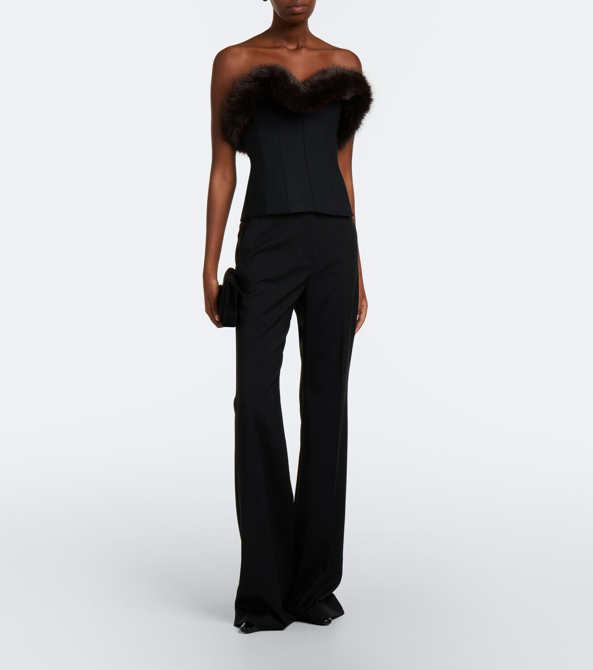 David Koma Wool-blend corset top