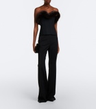 David Koma Wool-blend corset top