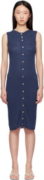 Baserange Blue Drip Midi Dress