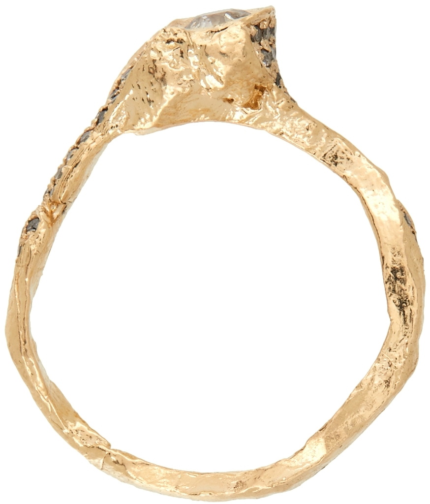 Alice Waese Gold & Grey Diamond Coma Ring