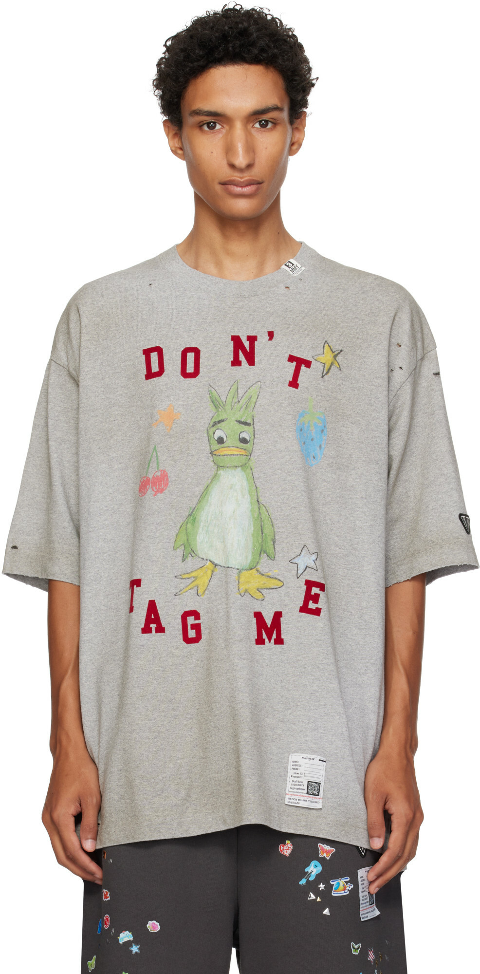 Maison MIHARA YASUHIRO Gray Leon Doodle Printed T-shirt