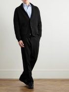 Thom Sweeney - Shawl-Collar Ribbed Merino Wool Cardigan - Black