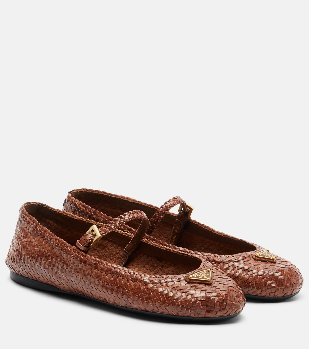 Prada Woven leather Mary Jane flats Prada