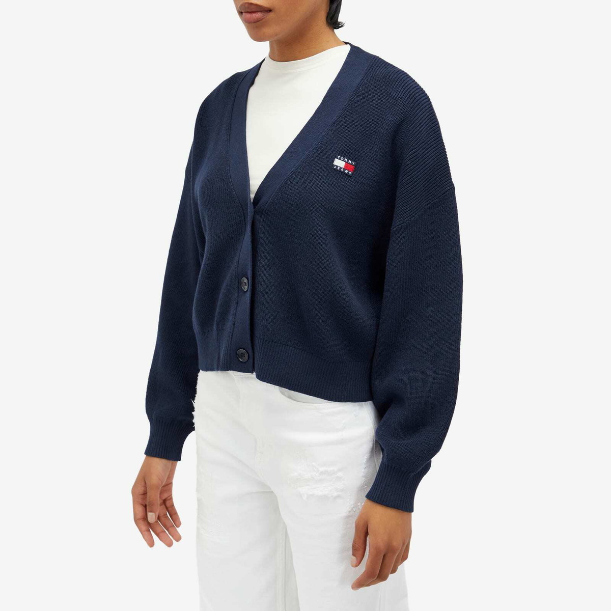 Tommy Jeans Women's Flag Cardigan in Dark Night Navy