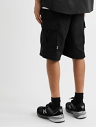 WTAPS - Straight-Leg Logo-Appliquéd Cotton-Blend Cargo Shorts - Black