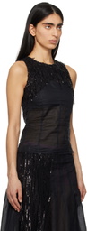 Edward Cuming Black Dripping Sensible Tank Top