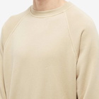 Auralee Men's Raglan Crew Sweat in Beige