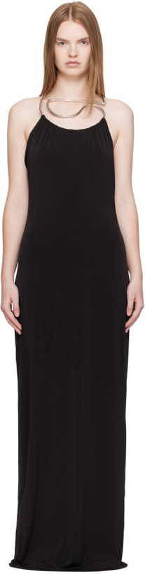 Photo: Coperni Black Logo Necklace Maxi Dress
