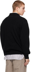 ssstein Black Extra Fine Wool Knit Skipper Sweater