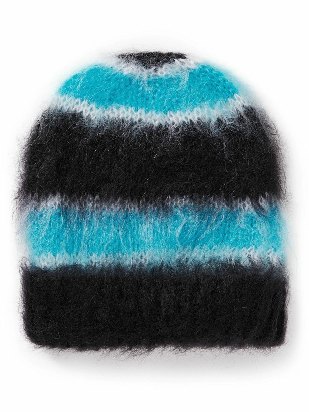 Photo: Marni - Striped Mohair-Blend Beanie - Black