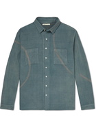 11.11/eleven eleven - Hand-Painted Merino Wool Shirt - Blue