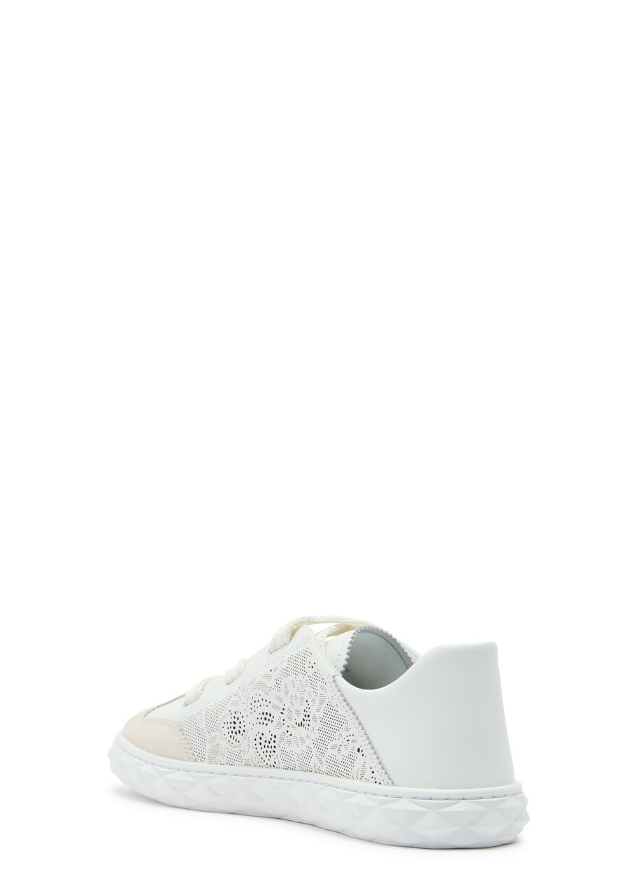 Jimmy Choo Diamond Light Flex Perforated Leather Sneakers White