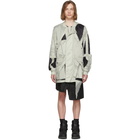 Rick Owens Off-White and Black Cut-Out Bomber Jacket