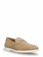 KITON - Suede White Sole Loafers