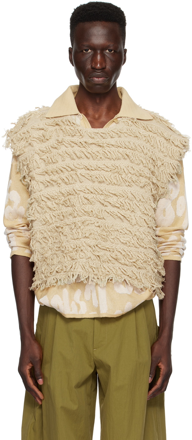 Bonsai Beige Fringed Vest