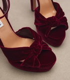 Aquazzura Cupid velvet platform sandals