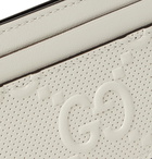 GUCCI - GG Tennis Logo-Embossed Leather Cardholder - Neutrals