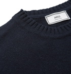 AMI PARIS - Logo-Embroidered Cashmere Sweater - Blue